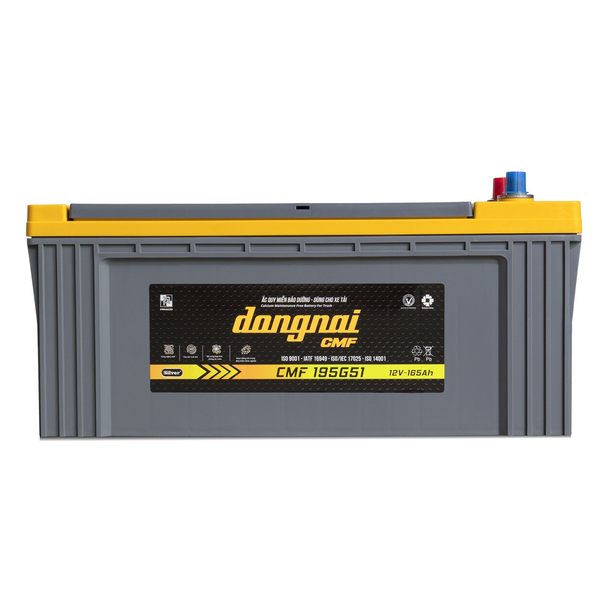 Ắc quy khô miễn bảo dưỡng Đồng Nai CMF 195G51R - 12V - 165Ah