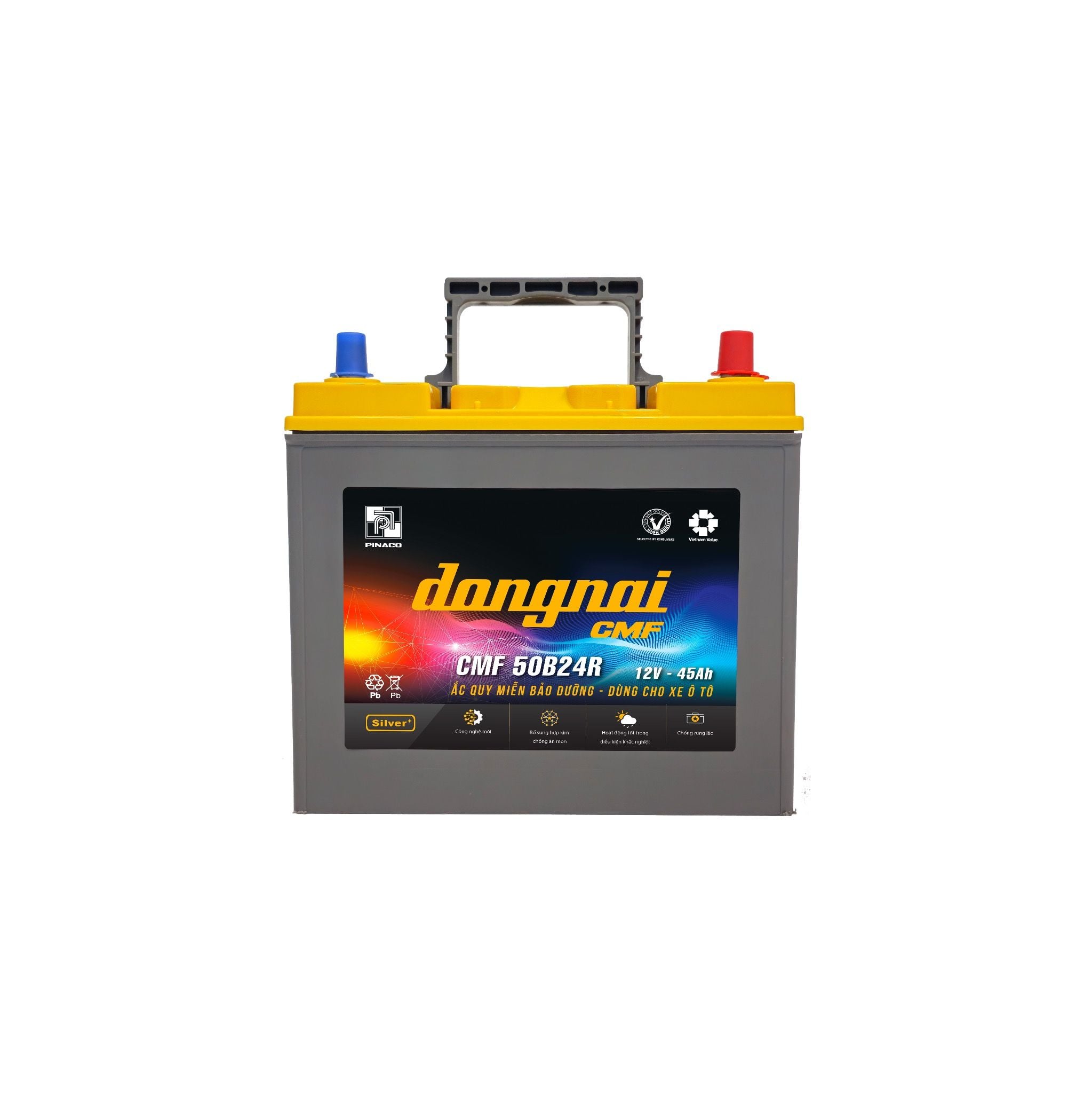 Ắc quy khô miễn bảo dưỡng Đồng Nai CMF 50B24R - 12V - 45Ah