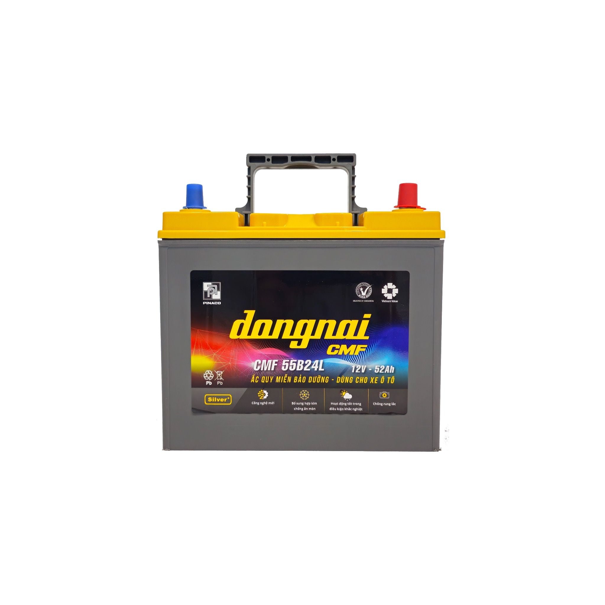 Ắc quy khô miễn bảo dưỡng Đồng Nai CMF 55B24L - 12V - 52Ah