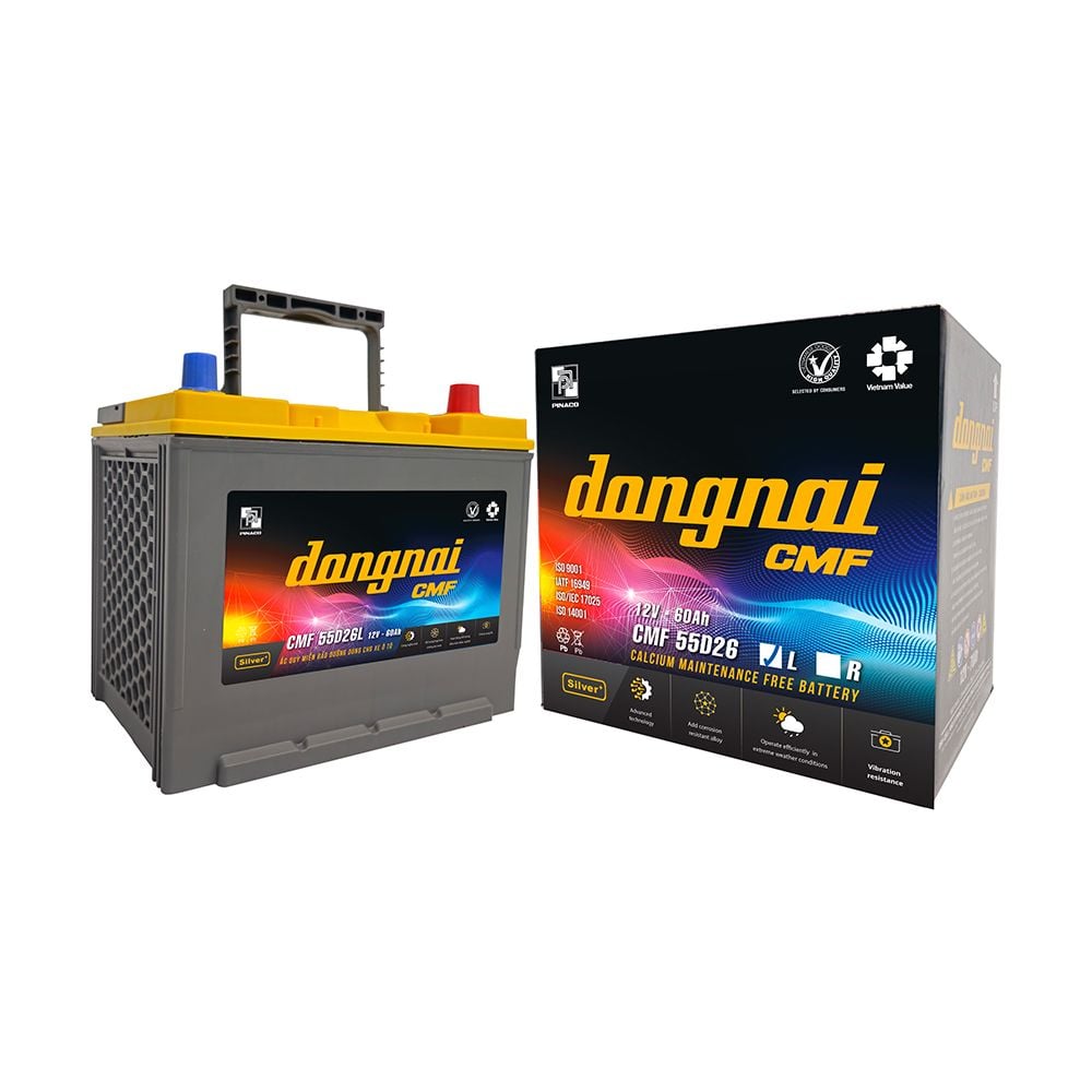 Ắc quy khô miễn bảo dưỡng Đồng Nai CMF 55D26L - 12V - 60Ah 4