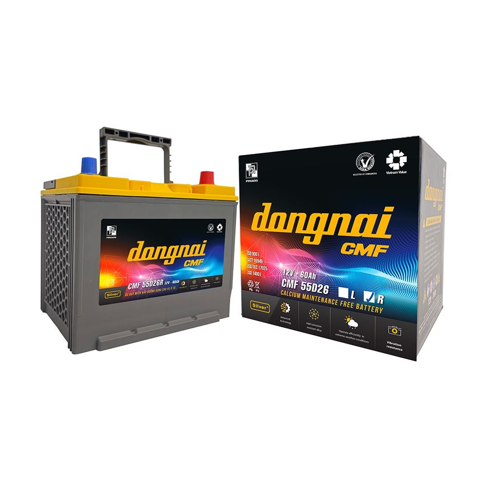 Ắc quy khô miễn bảo dưỡng Đồng Nai CMF 55D26R - 12V - 60Ah 4