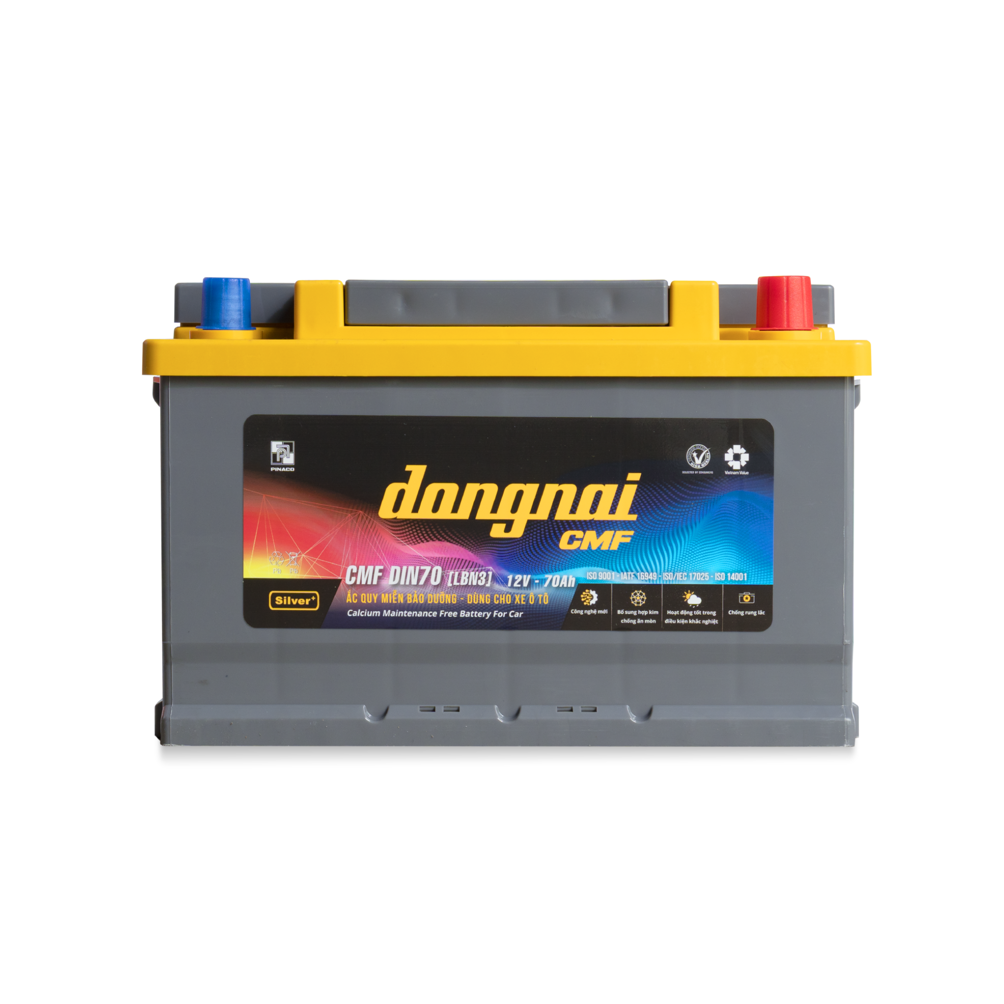 Ắc quy khô miễn bảo dưỡng Đồng Nai CMF DIN70 [LBN3]- 12V - 70Ah