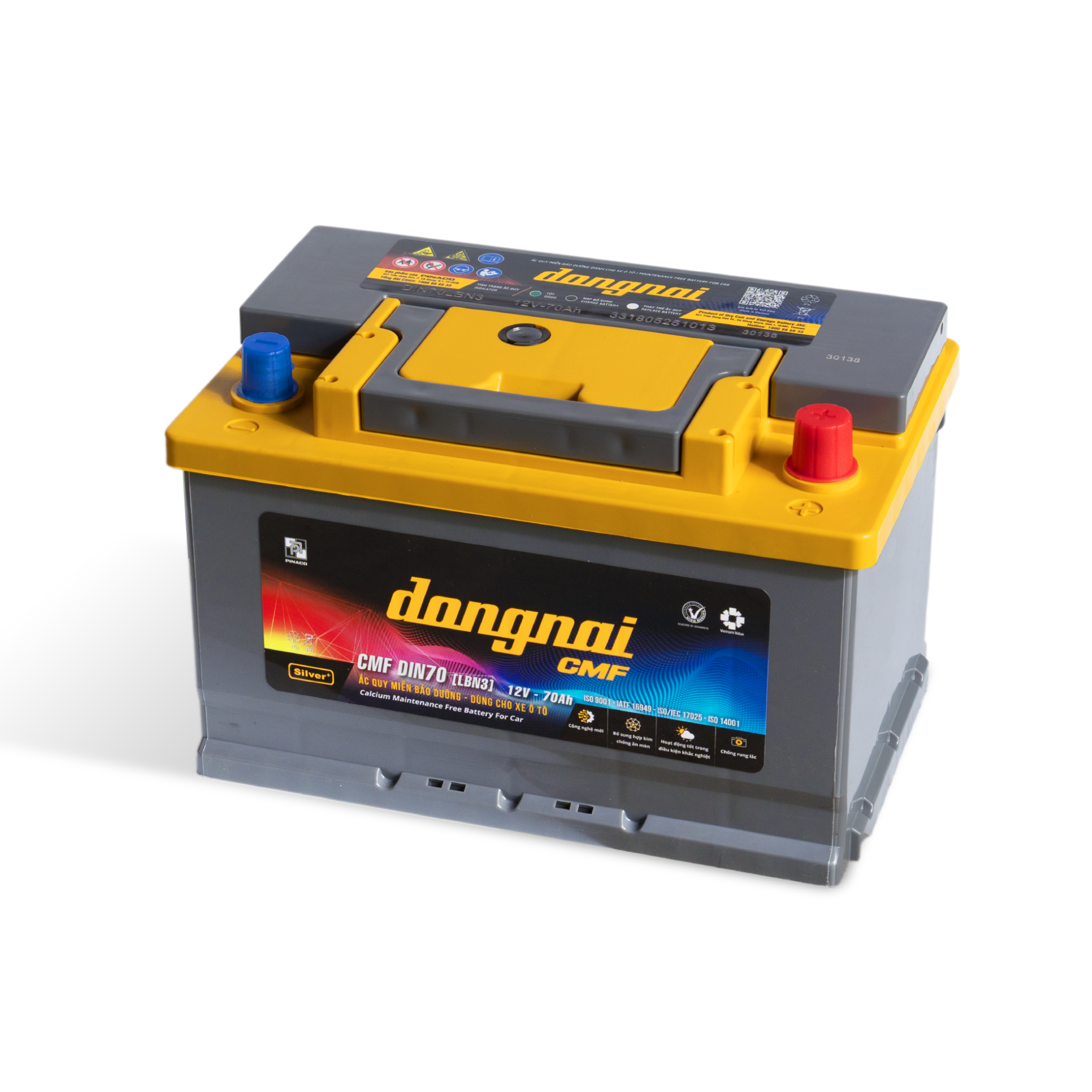 Ắc quy khô miễn bảo dưỡng Đồng Nai CMF DIN70 [LBN3]- 12V - 70Ah 5