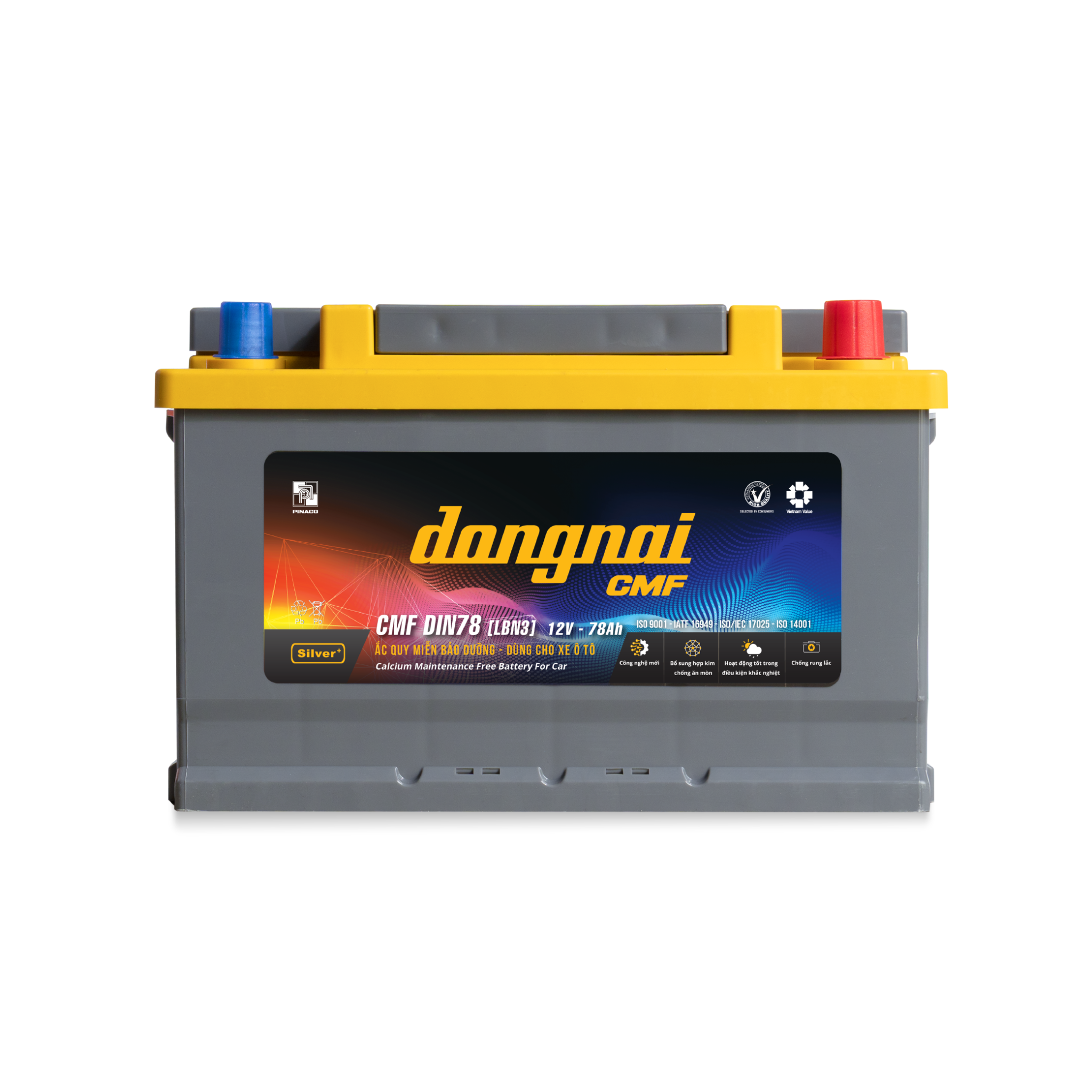 Ắc quy khô miễn bảo dưỡng Đồng Nai CMF DIN78 [LBN3] - 12V - 78Ah