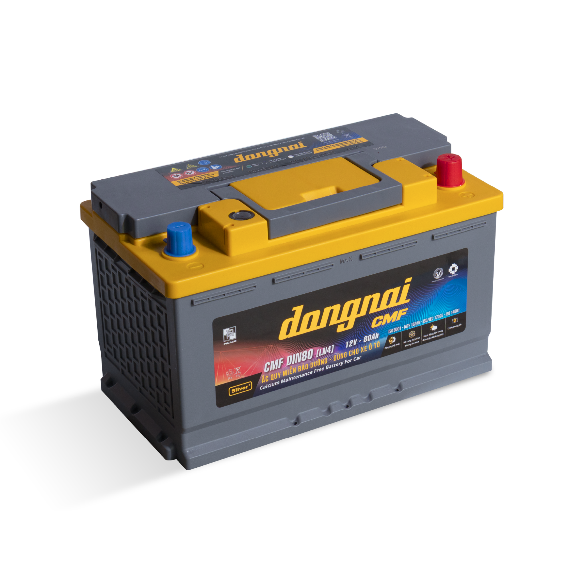 Ắc quy khô miễn bảo dưỡng Đồng Nai CMF DIN80 [LN4] - 12V - 80Ah 2