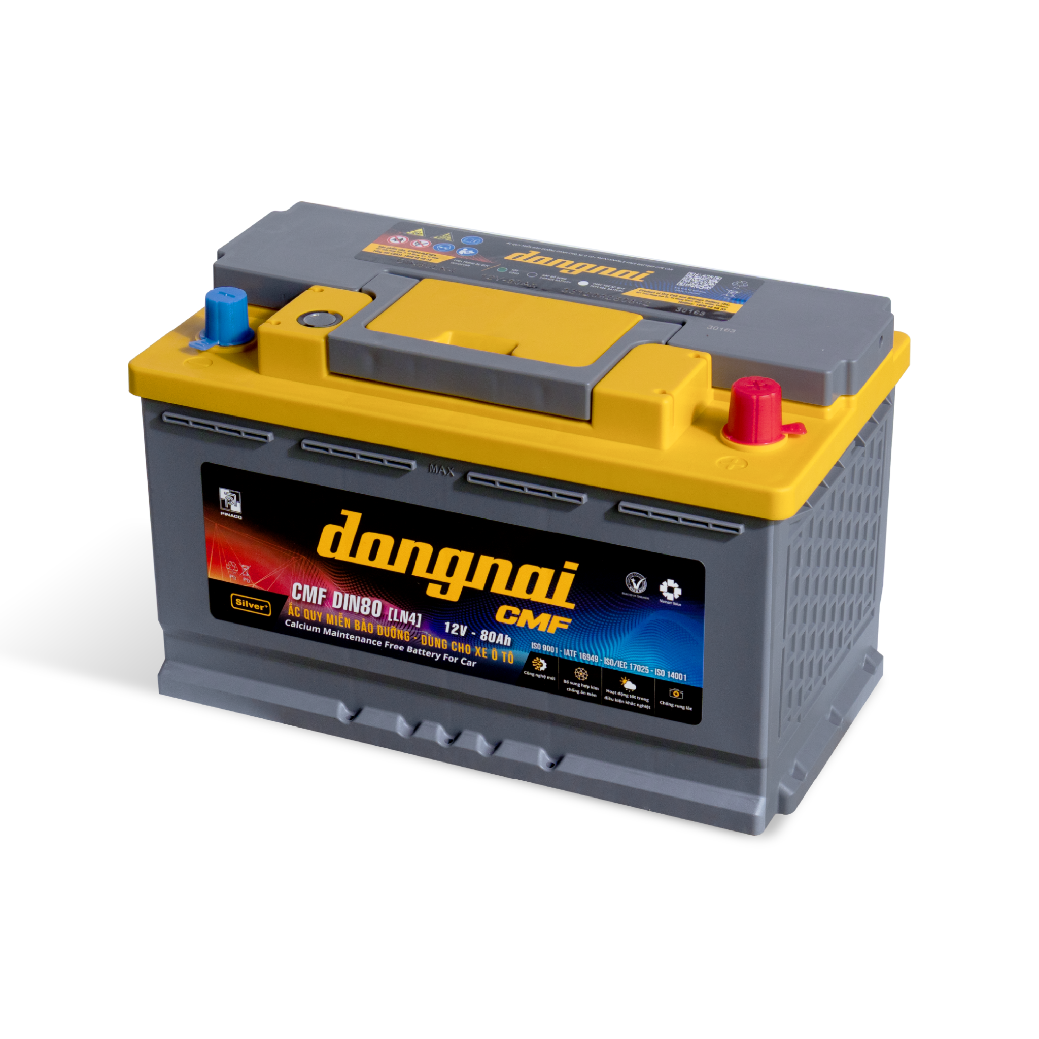 Ắc quy khô miễn bảo dưỡng Đồng Nai CMF DIN80 [LN4] - 12V - 80Ah 3