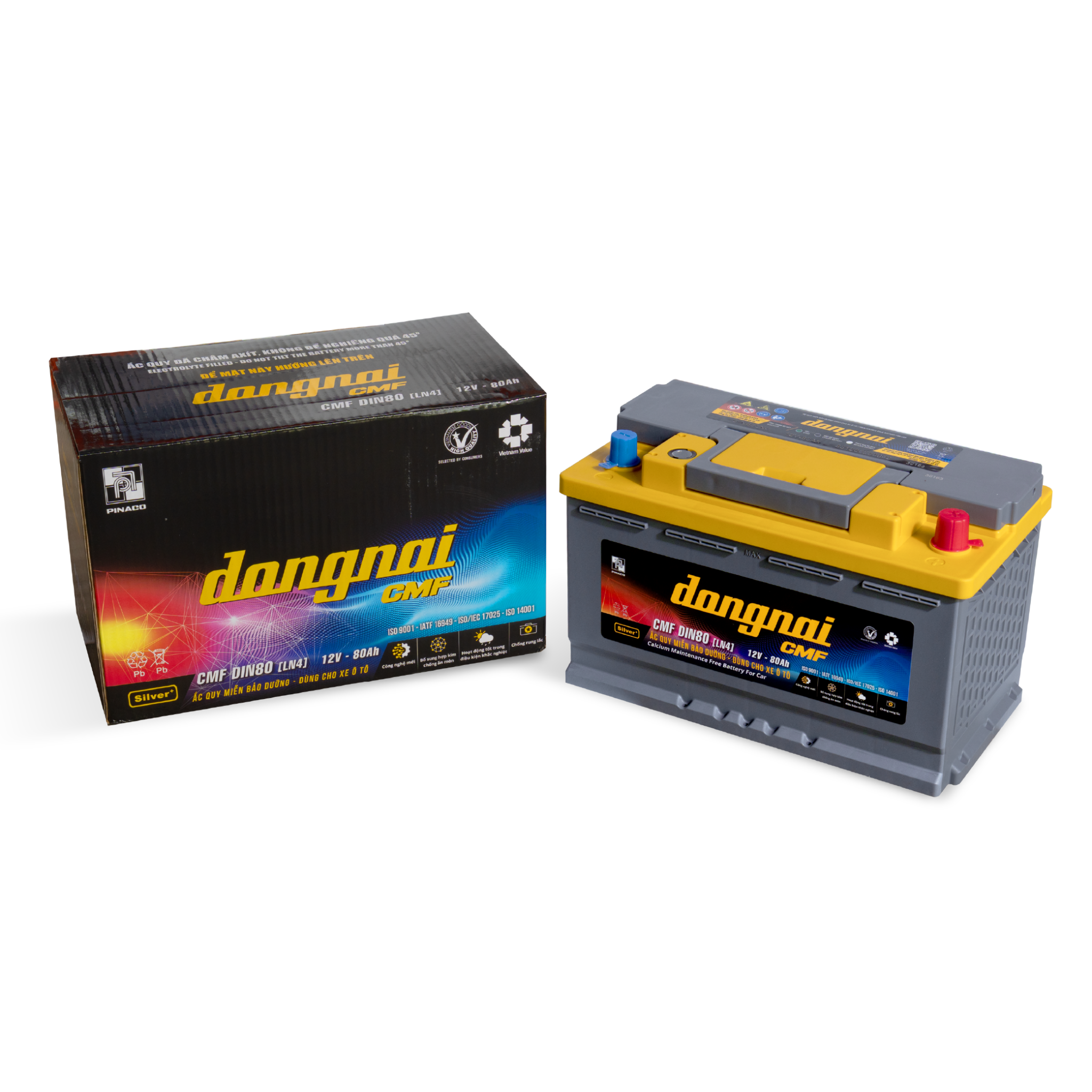 Ắc quy khô miễn bảo dưỡng Đồng Nai CMF DIN80 [LN4] - 12V - 80Ah 4